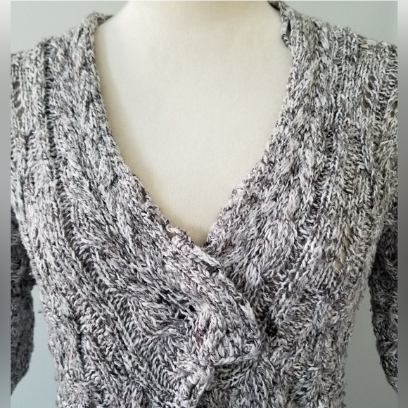 Anthropologie MOTH Tern Tail Cardigan Grey Marbled Sweater.. - Picture 3 of 8